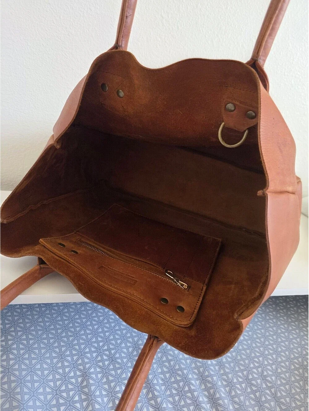 Parker Clay Brown Leather Merkato Signature Tote